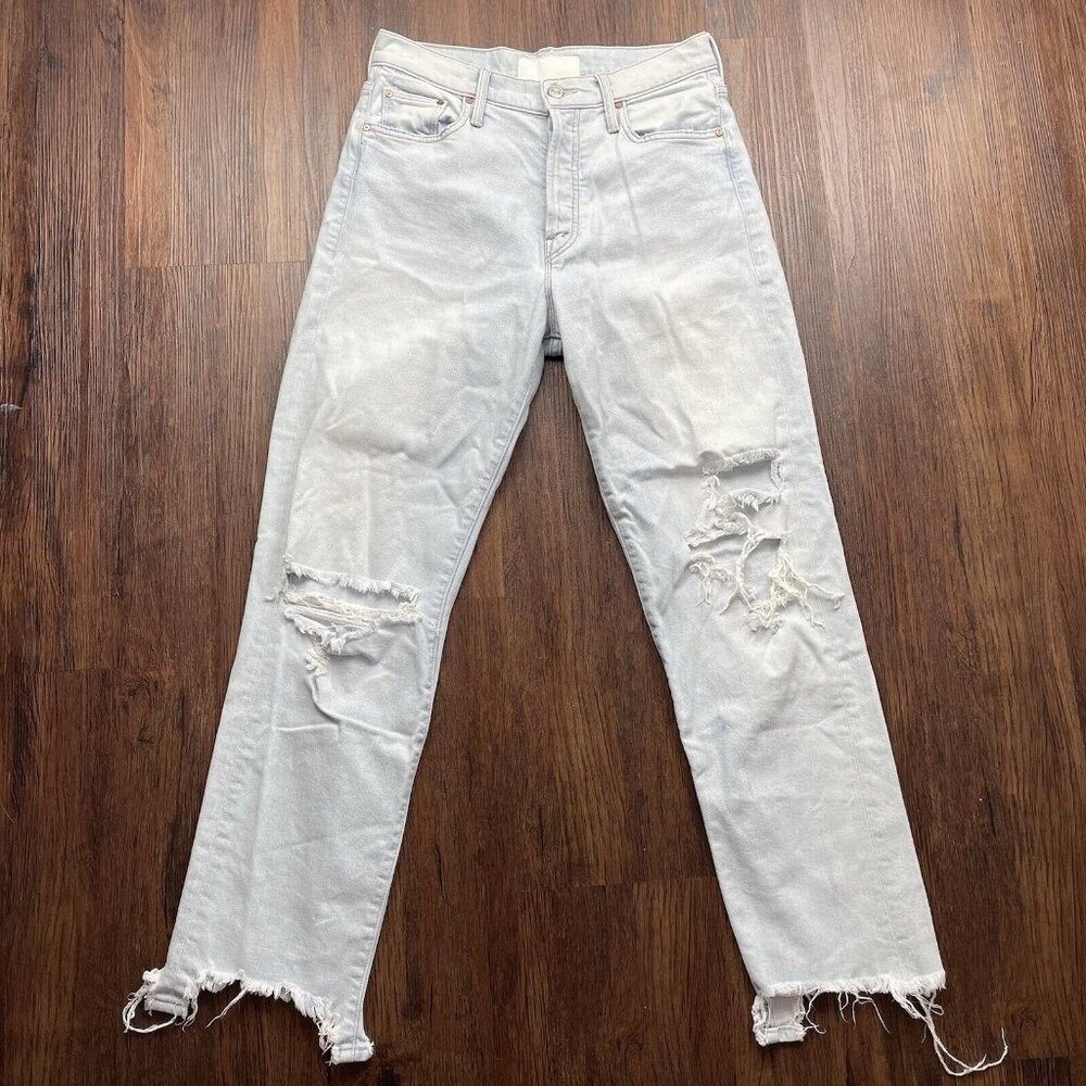 Mother Superior The Huffy Flood Chew Jeans Womens 25 Blue Really Hella Hot Denim